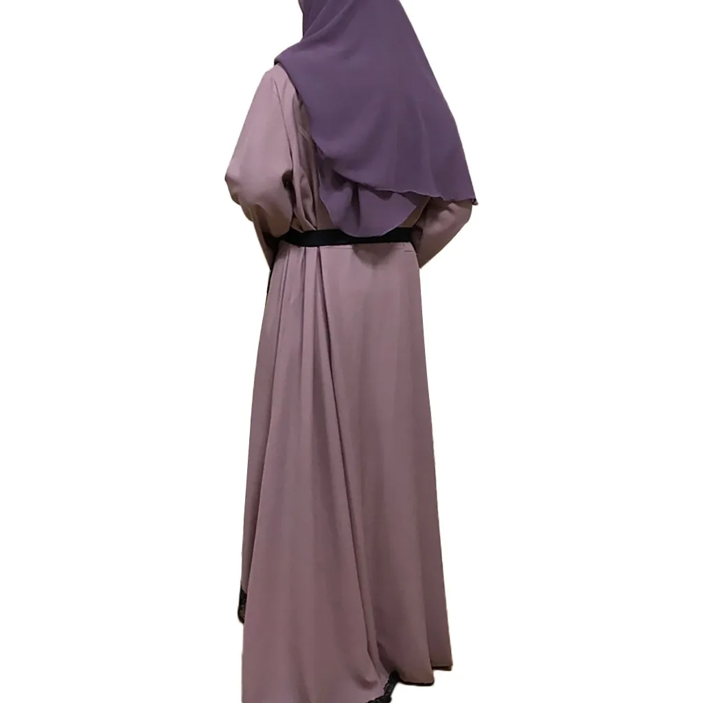 Длинное платье abaya повседневное мусульманское женское в Дубае открытый передний
