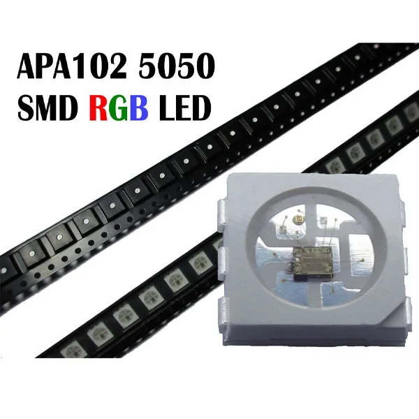APA102 LED 5050 SMD RGB Adressable полноцветный светодиодный чип 6 контактов с IC встроенный DC5V