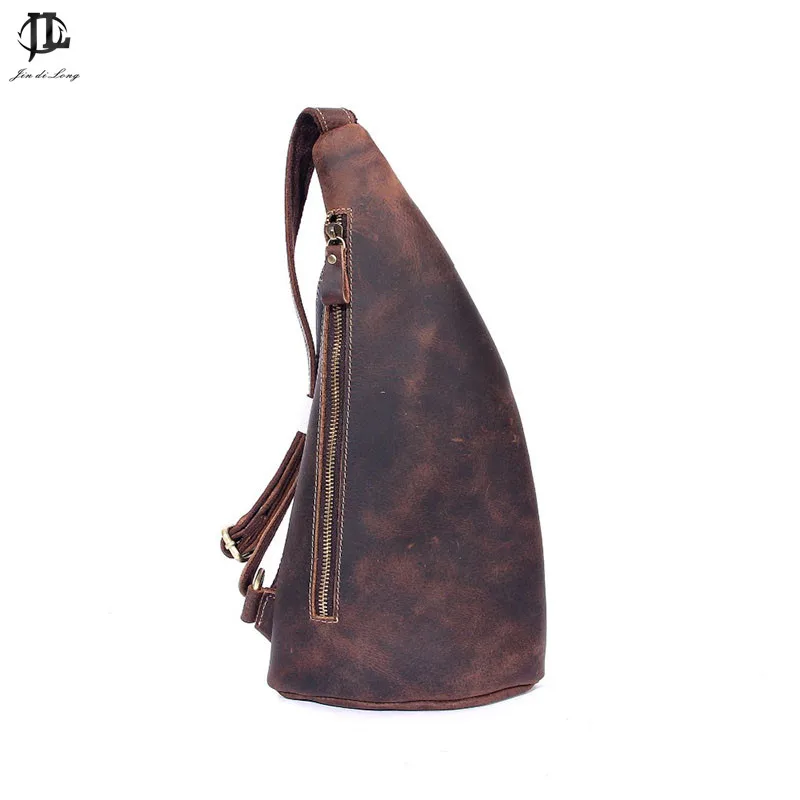 Мужская нагрудная сумка из натуральной кожи с ремнем через плечо|shoulder sling bag|sling