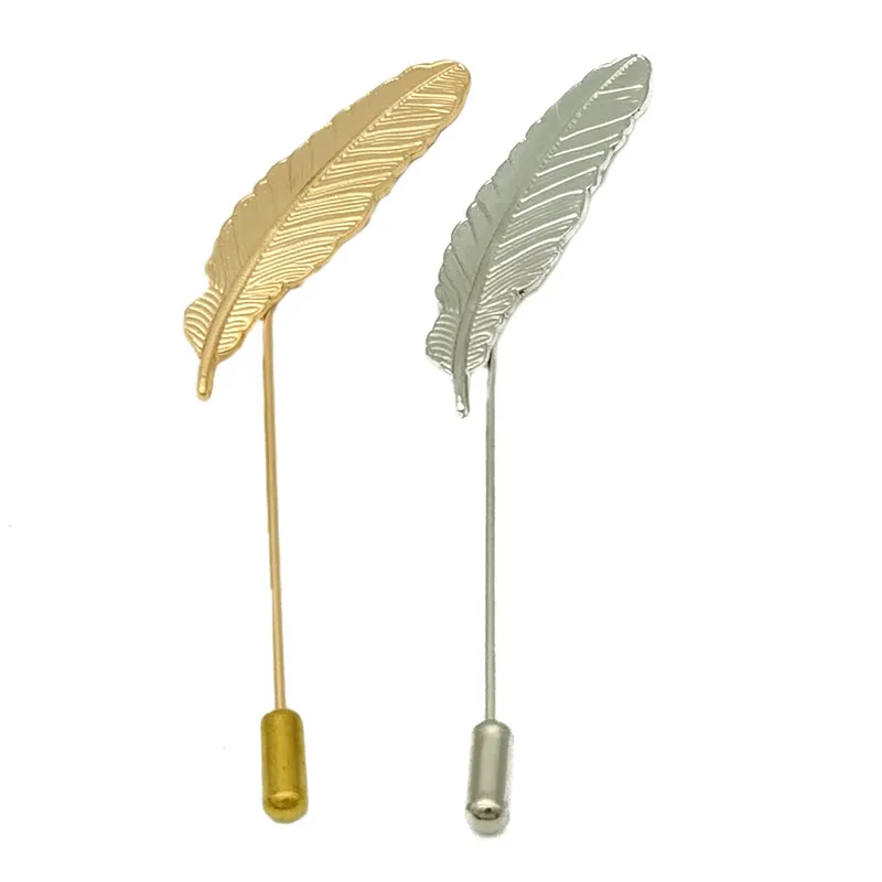 Унисекс Мужская брошь в виде листьев и пера булавки воротник костюм нагрудник