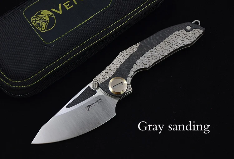 Складной нож VENOM M390 титановый для кемпинга и охоты карманный кухонный фруктов