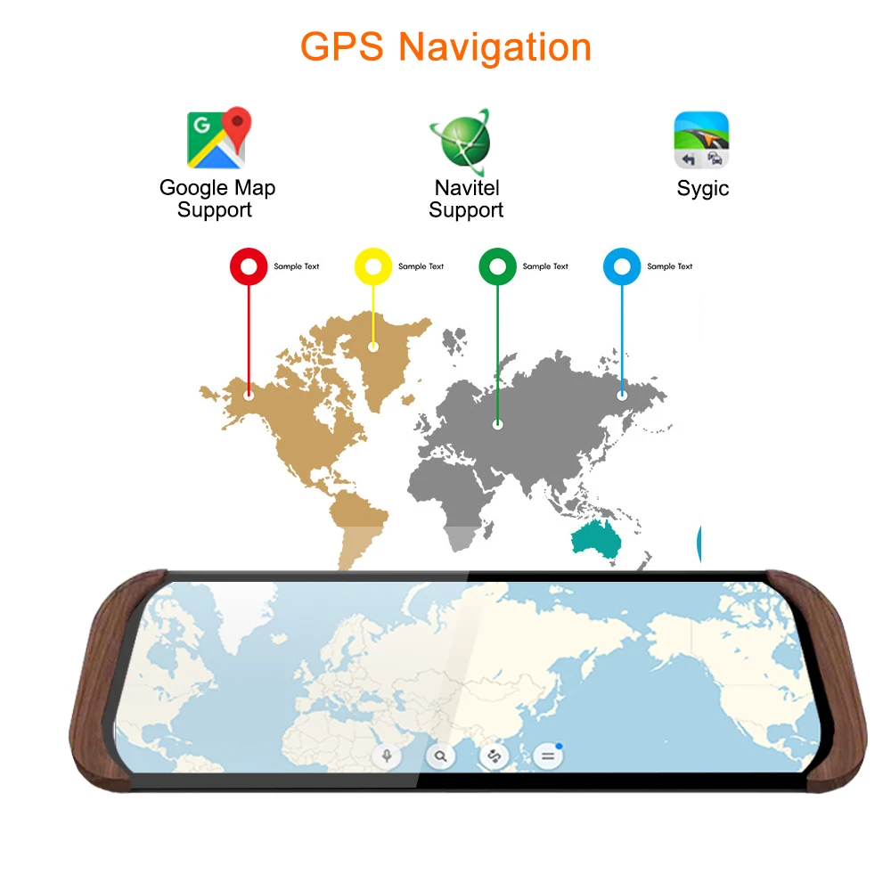 Bluavido 10 дюймов 4G ADAS Android Автомобильное зеркало заднего вида DVR камера GPS навигация