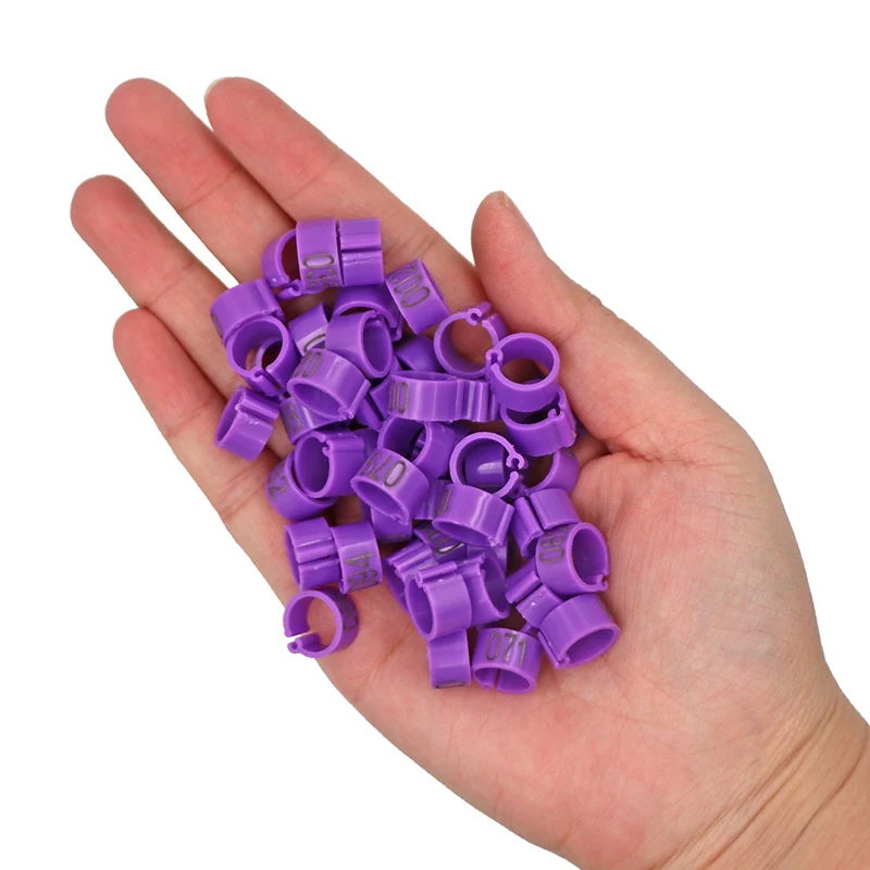 2 Set Of 1-100 Numbered 10mm Poultry Bird Pigeon Duck Chicken Clip Leg Color Foot Rings Pet Management Logo Identification Tool