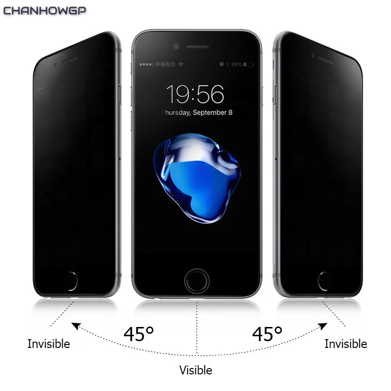 Антишпионское закаленное стекло CHANHOWGP для iPhone 5S 5 5C SE 6 6S 7 Plus 7S защитный чехол