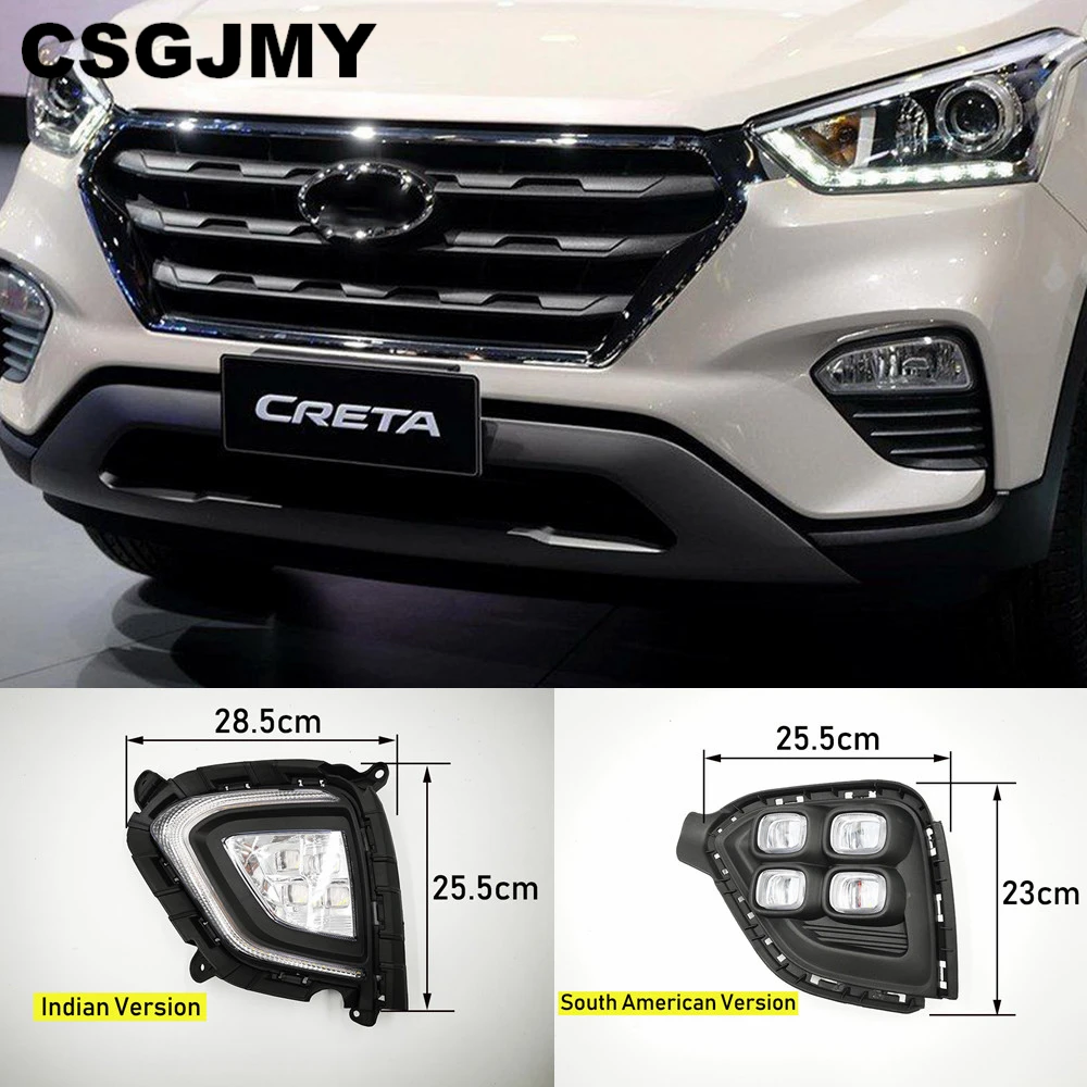 Дневные ходовые огни CSGJMY для Hyundai Creta IX25 2017 2018 2019 2020 светодиодсветодиодный