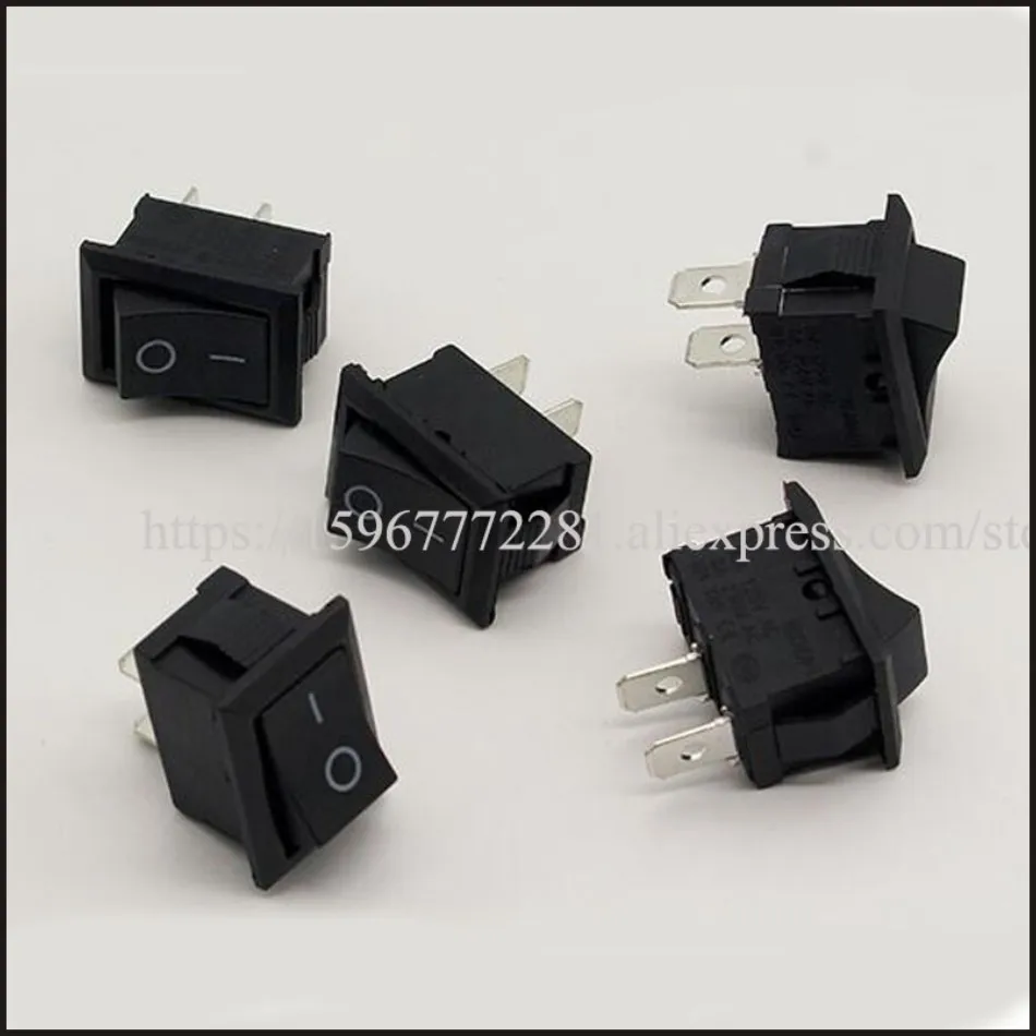 

2PINS Momentary (ON)-OFF Rocker Switches 19*13MM 2 Position 10A 125VAC 6A 250VAC SPST Single Pole Switch With Solder Terminal