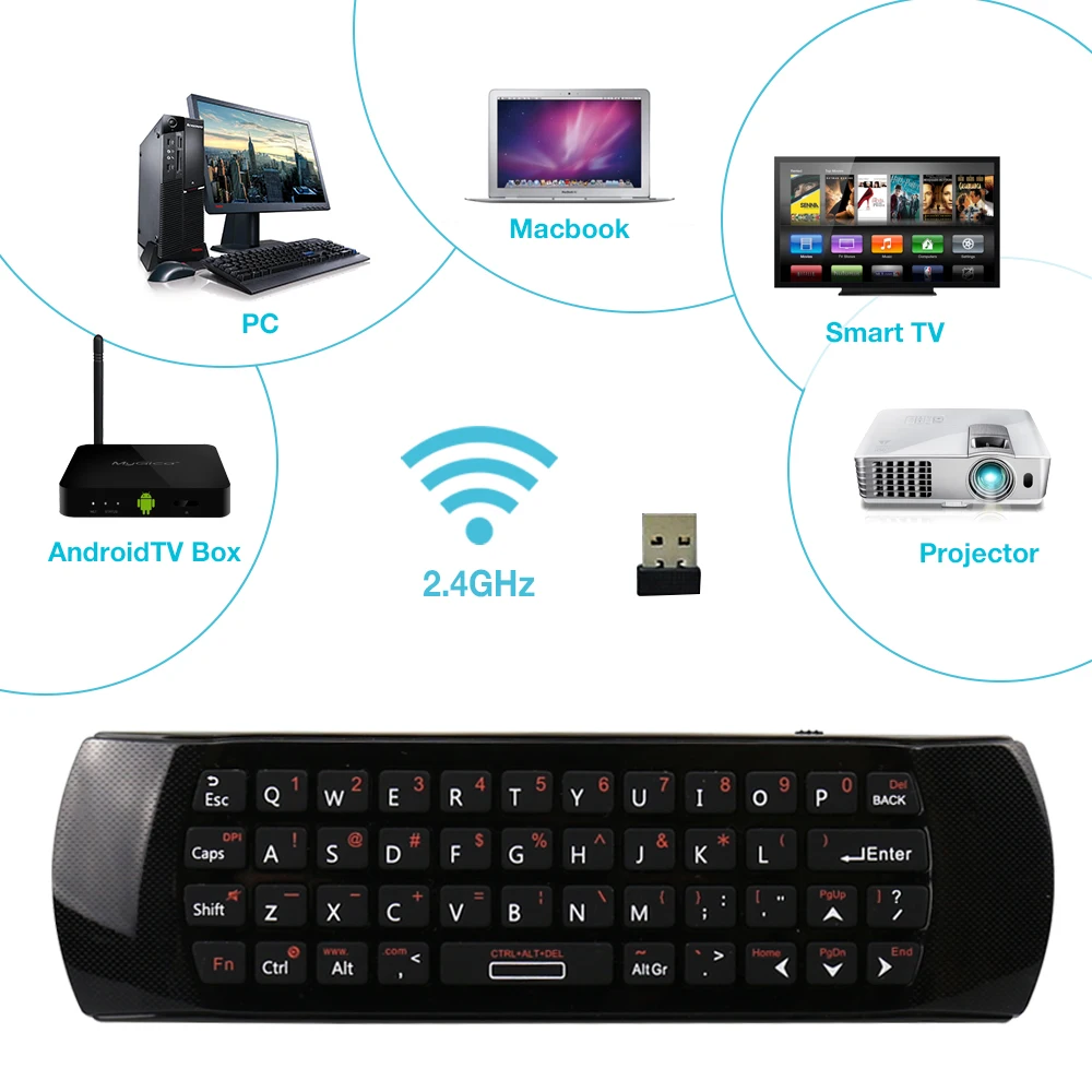 Оригинальная Беспроводная мини клавиатура Rii i25 2 4 ГГц Air Fly Mouse с ИК пультом
