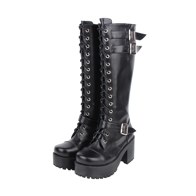 Ангельский отпечаток Мори девушка женские панк сапоги для езды на мотоцикле