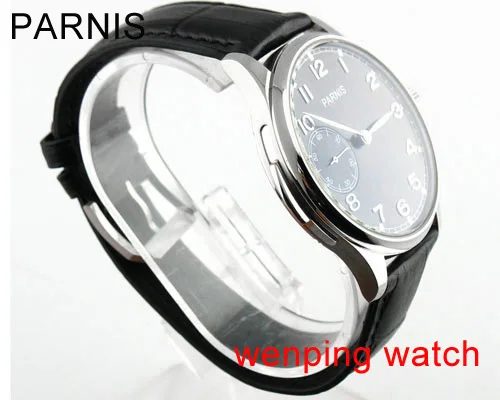 Парниш Классическая мода 44 мм 6497 белый/черный механический ручной Ветер движение