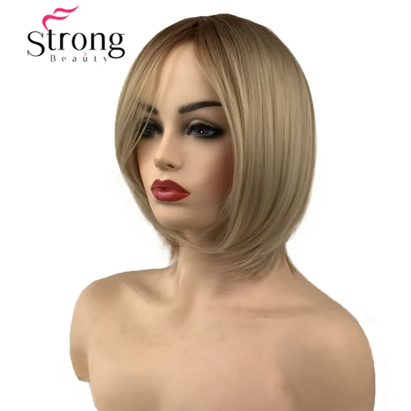 StrongBeauty короткий мягкий слоистый милый блонд микс прямой синтетический парик женский ежедневный Полный волос Парики кожа Топ