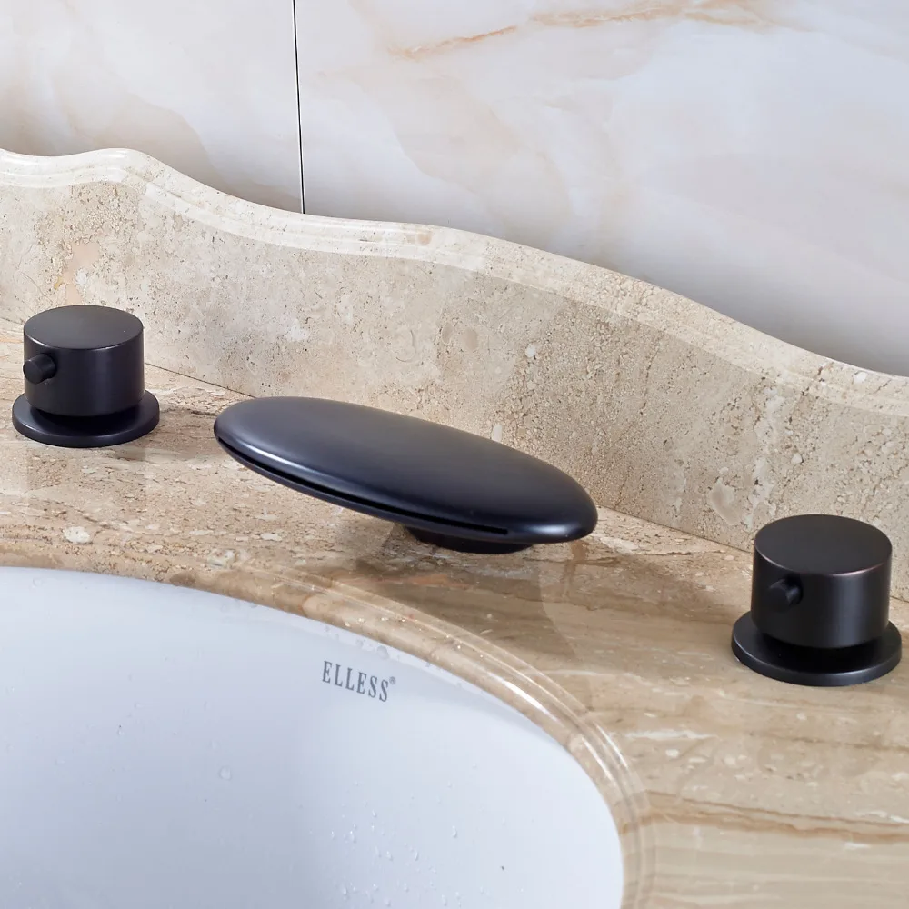 Deck Mounted LED Colors Bathroom Sink Faucet Oil Rubbed Bronze Mixer Tap | Обустройство дома