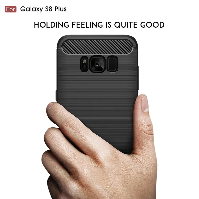 Nenuka for Samsung Galaxy S8 Plus Case Cover Silicone Soft TPU Brushed Carbon Fiber Texture Phone S9 A8 2018 J7 Note 8 |