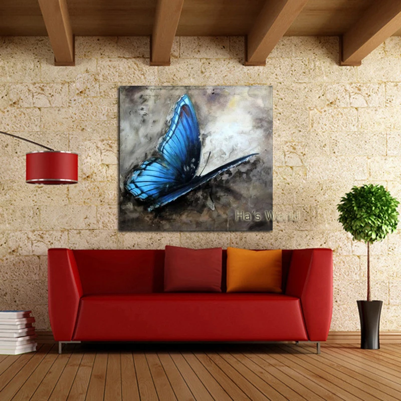

Pure Hand-painted Canvas Painting Wall Art Butterfly Oil Painting Animal Pictures High Quality Decoration Home Modern Home Decor
