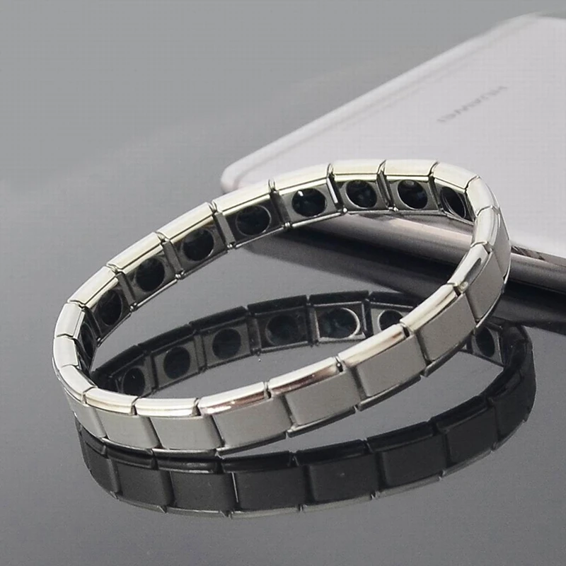 Пара Германий титана стали эластичный браслет стрейч для мужчин женщин здоровья