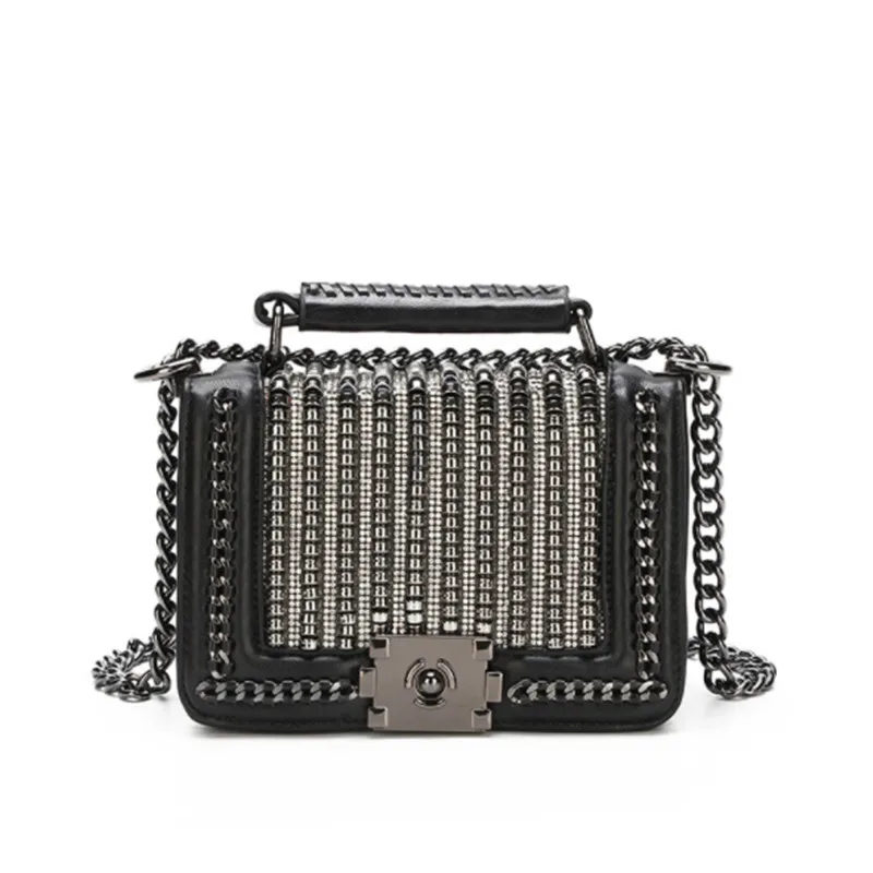 B0136 роскошные кожаные Для женщин сумки в стиле панк с заклепками Tote дизайнерские