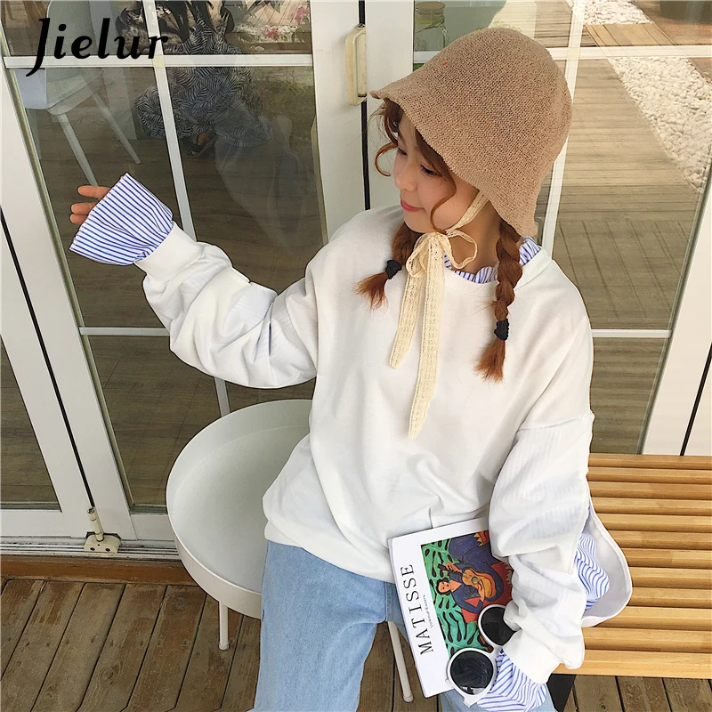 Jielur 2020 осенние толстовки Harajuku Лоскутная Толстовка Женская Корейская шикарная Kpop
