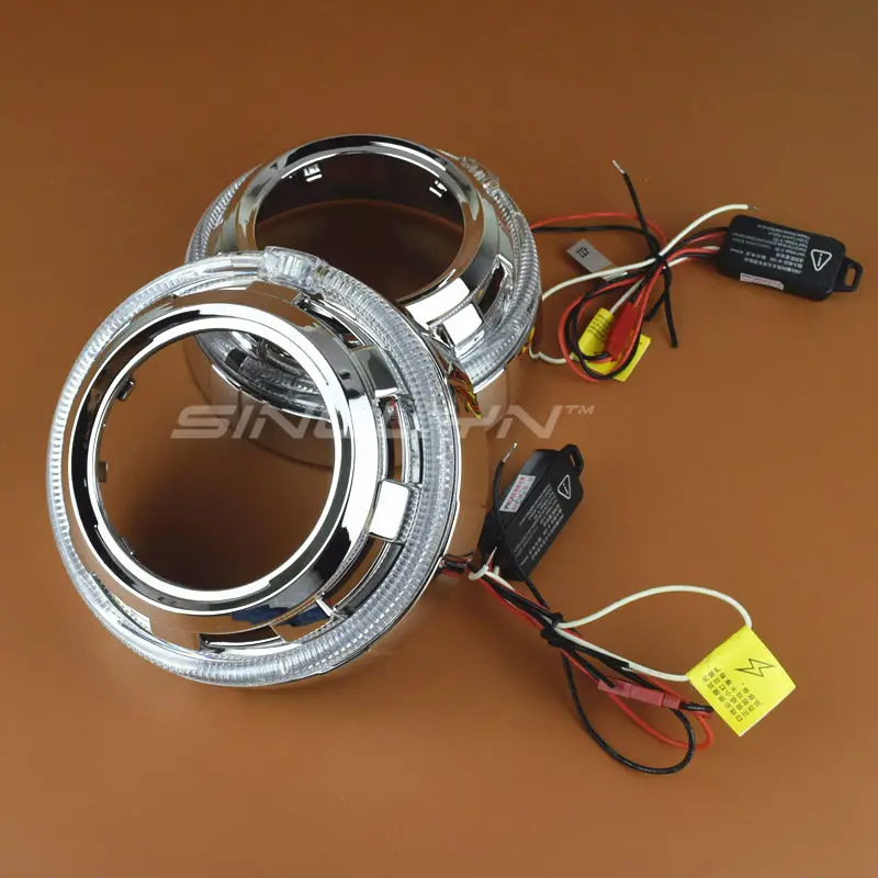Sinolyn ангельские глазки Безель Светодиодный прожектор кожухи для Hella 3R G5/Koito Q5/WST
