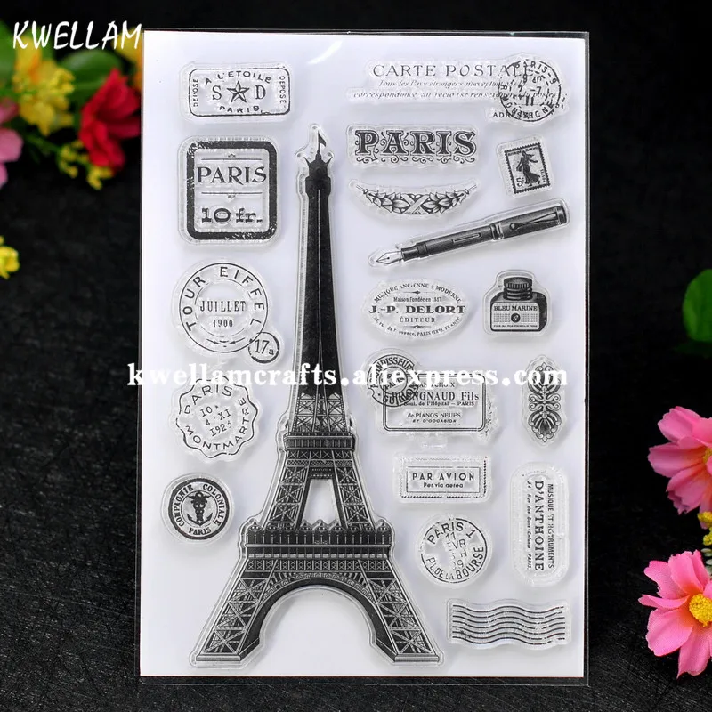 Открытка с изображением Парижской Эйфелевой башни для скрапбукинга фото