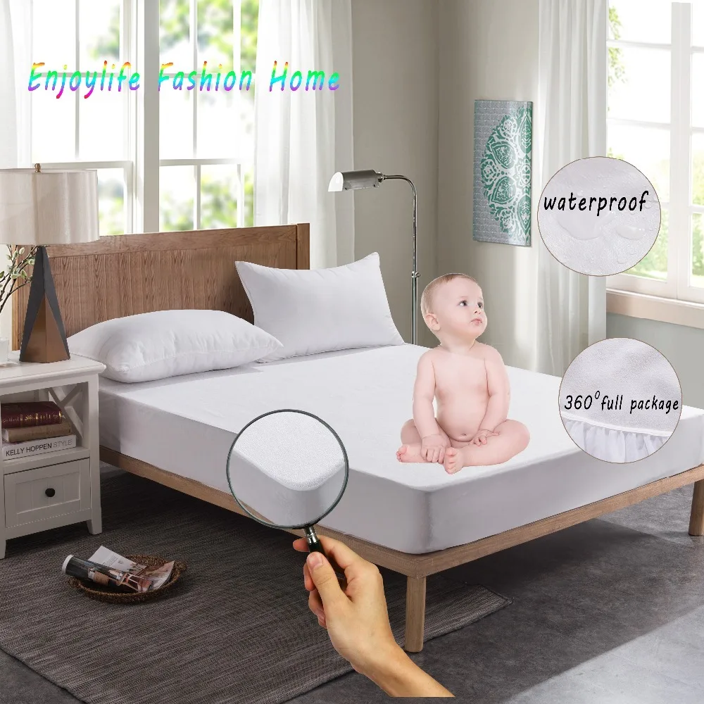 Махровый водонепроницаемый чехол для матраса 140x200 см|waterproof mattress protector|mattress