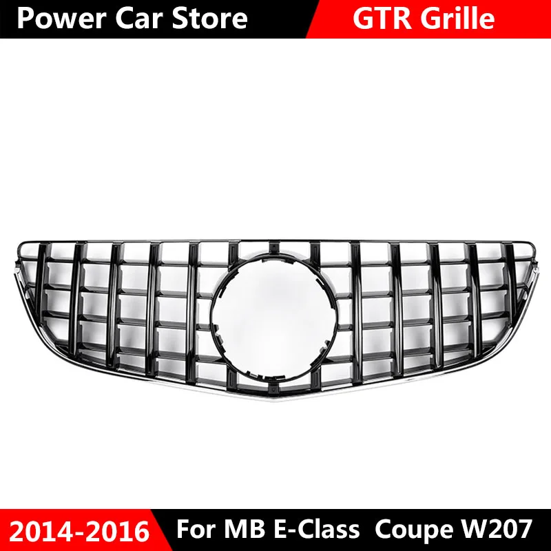 Chrome Black W207 C207 гриль GTR GT R стиль хром черный автомобиль Передняя решетка решетки для Mercedes для Benz E Coupe W207- Гонки Грили - Цвет: Chrome Black