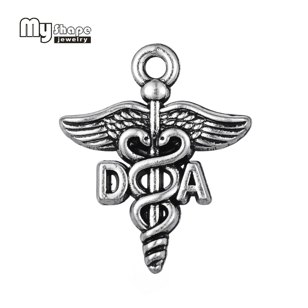 Подвеска my shape DA Dental Assistant 18 5*22 5 мм с ручной печатью кулон &quotс Кадуцей&quot для