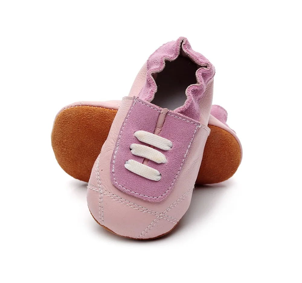 Туфли детские из мягкой натуральной кожи Нескользящие повседневная обувь для