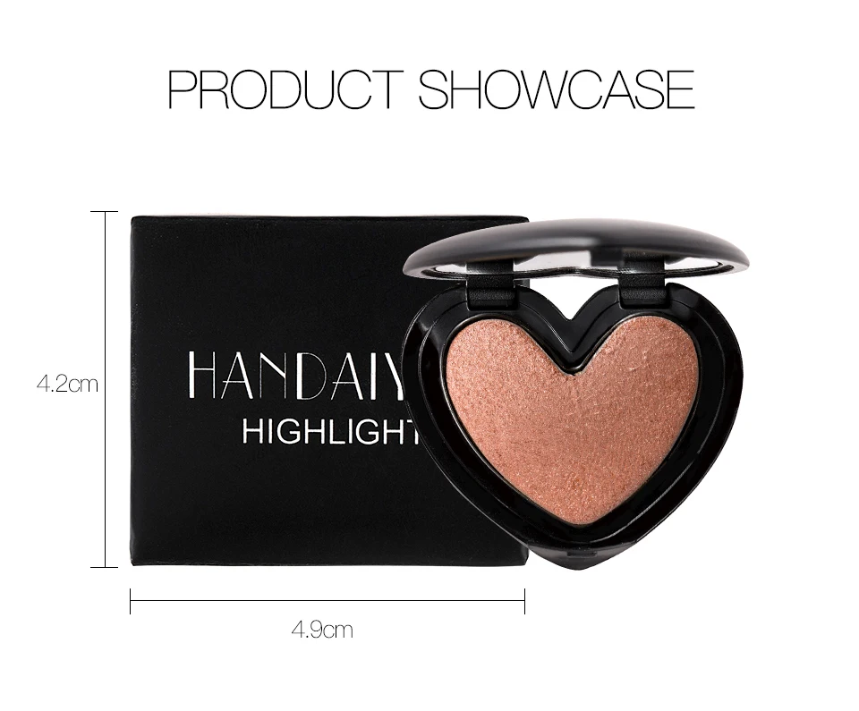 HANDAIYAN Hart Shape Highlighter Iluminador Face Powder Contour Bronzer Highligh Shimmer High Lighter Glitter Makeup Palette | Красота и