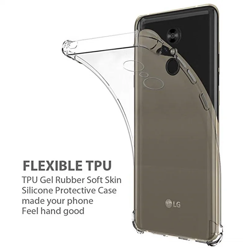 Подушка безопасности падение защиты чехол для LG Q Stylus Плюс Прозрачный чехол для телефона мягкий прозрачный чехол из ТПУ для LG stylo 4 плюс Q8 чехол