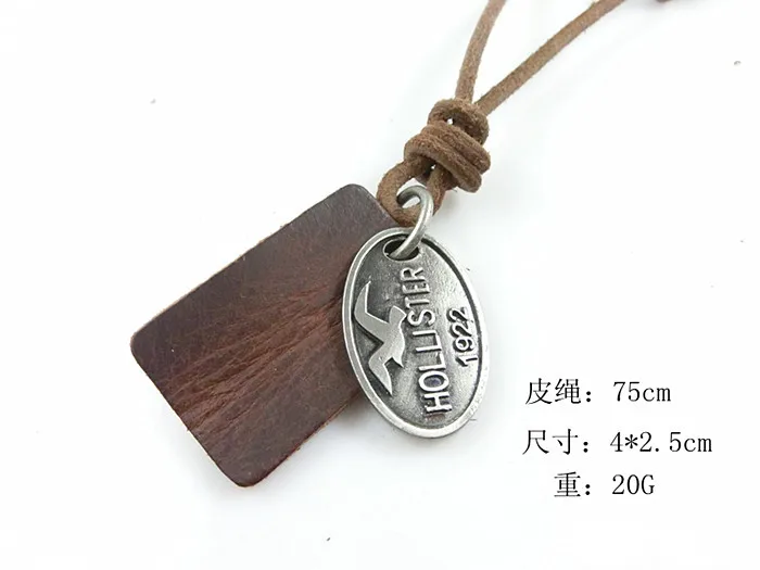 Genuine Leather Necklace Vintage Jewelry Women Fashion European Brand Key Pendant Necklaces Men VLN399 | Украшения и аксессуары