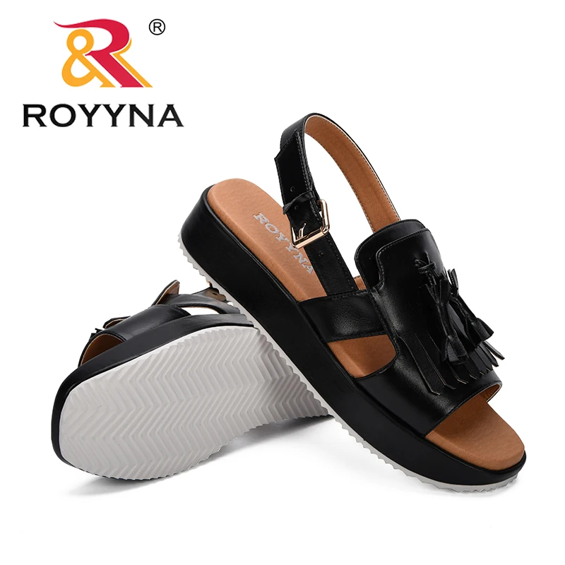 

ROYYNA 2019 New Designers Wedges Shoes Women Sandals Flat Heels Summer Shoes Femme Platform Sandals Outdoor Fringe Ladies Shoes