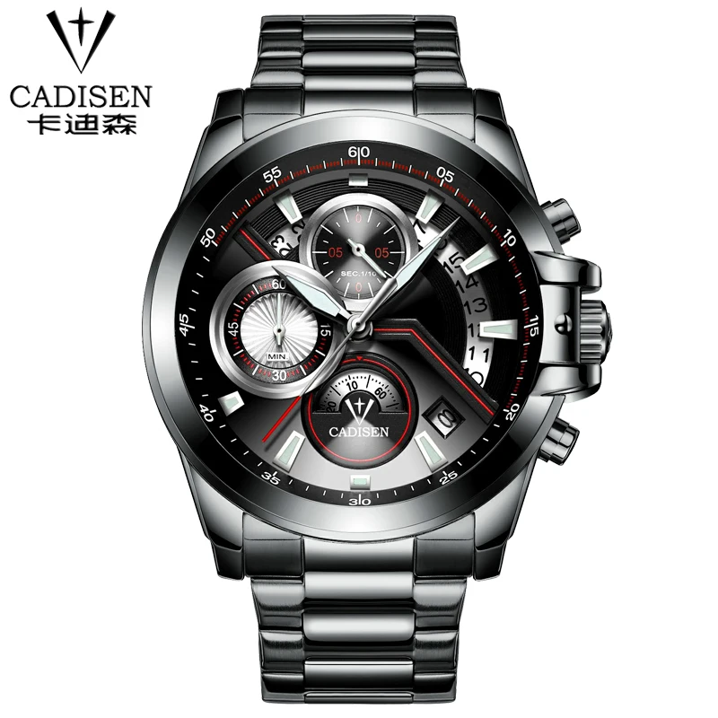 Cadisen Новый Элитный бренд Модные Бизнес кварцевые часы Для мужчин Спорт Часы