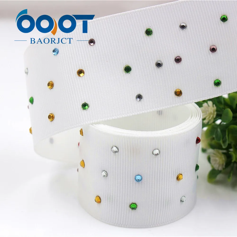 I-181106-5 5 ярдов/лот 1-1/2 &quot38 мм бриллиант ремесло корсажная лента DIY Стразы бант для