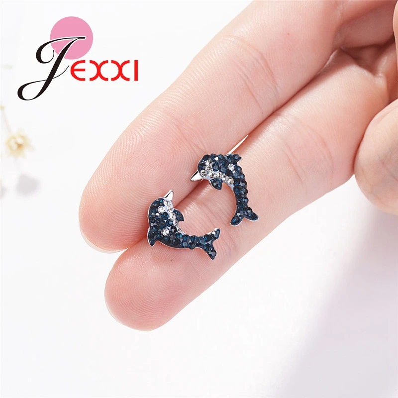 Gorgeous Top Quality 925 Sterling Silver Super Shinning Cubic Zirconia Cute Animal Shape Design Stud Earrings Jewelry For Women | Украшения