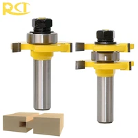 rct 2pcsset t style tongue groove router bit milling cutters 12 shank wood cutter for wood flooring panel doors tools