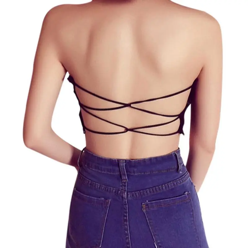 2018 летний кружевной Повседневный укороченный Топ без бретелек женский