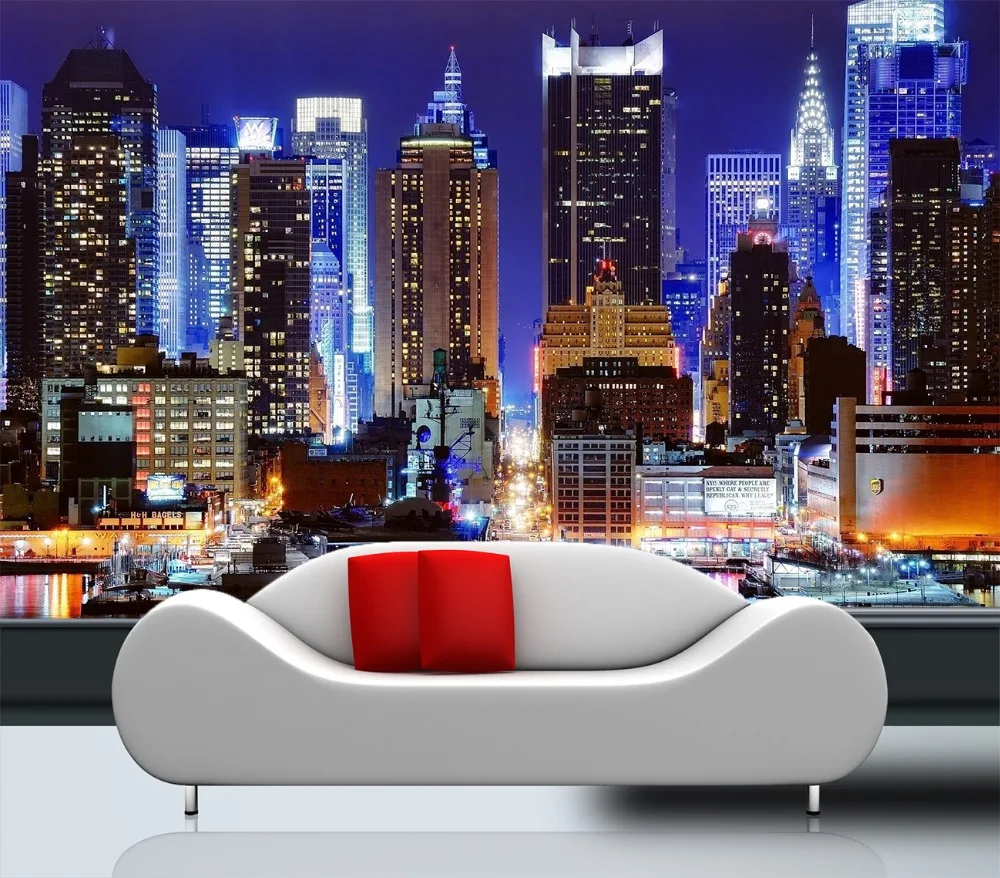 

[Самоклеящийся] 3D светильник New York Building 049 настенная бумага настенная печать настенные наклейки