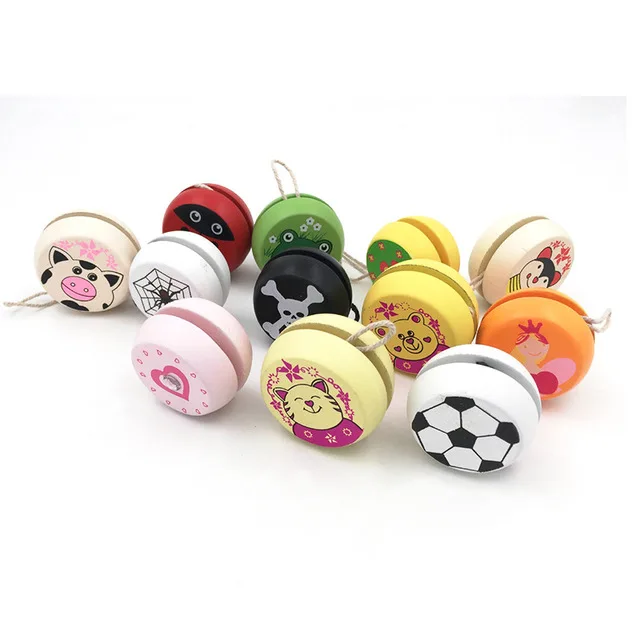 

2019 Explosion Yo-yo Children's eco-friendly material Wooden Puzzle fun Cute pattern Animal avatar creative Yo-Yo Toys