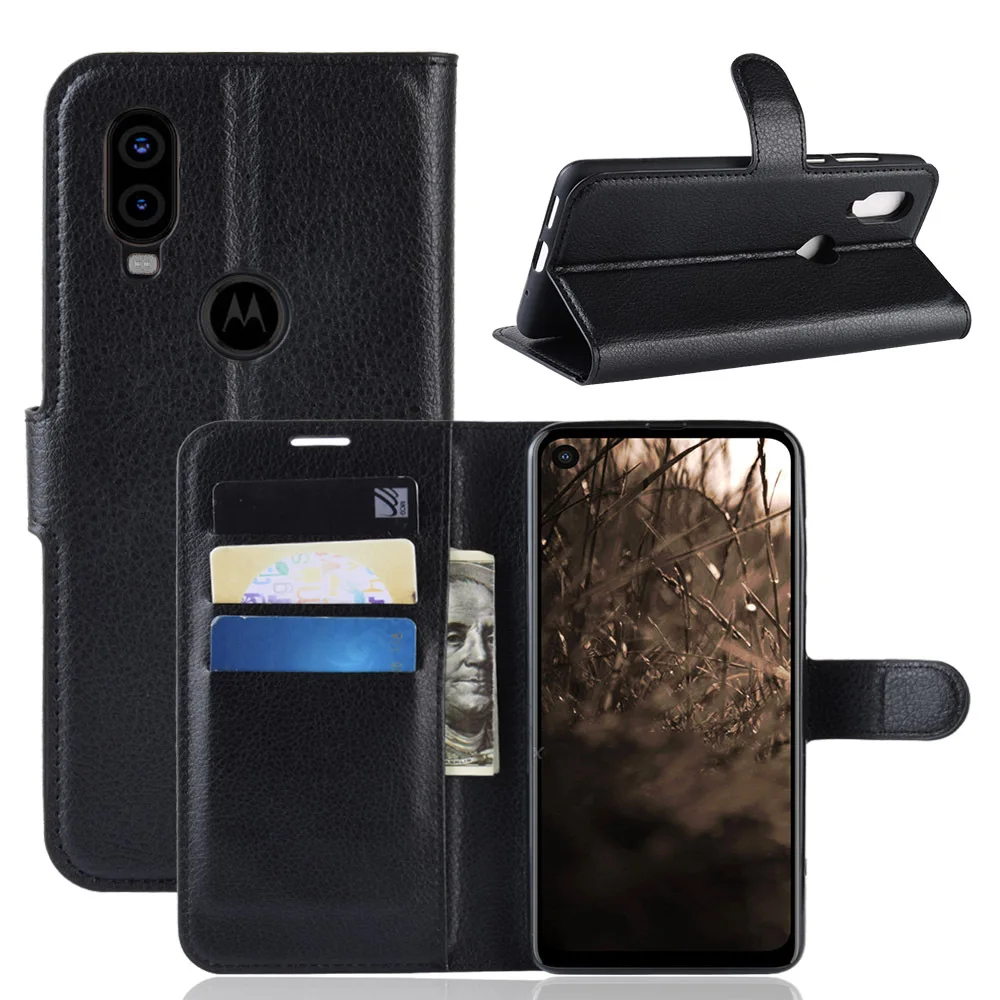 For Motorola One Power Moto Vision Wallet Phone Case Flip Leather Fundas Capa Coque P40 Play | Мобильные телефоны и