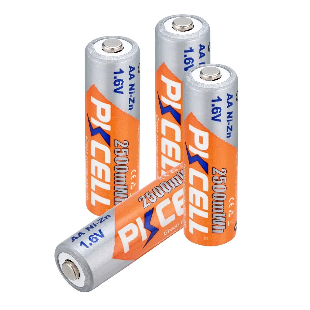 Аккумуляторные батарейки PKCELL AA NiZN Ni Zn 4x 2500MA 1 6 в для RC|Перезаряжаемые батареи| |
