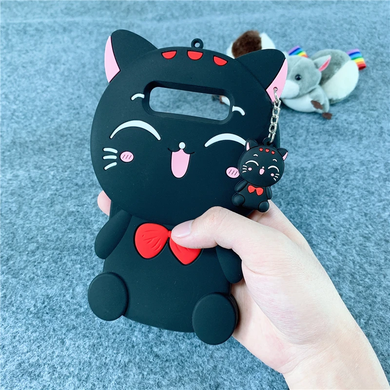 Fortune Cat Black Чехол с рисунком Минни Ститч Единорог Кошка мягкий силиконовый чехол для samsung Galaxy S10 Lite S9 S8 Plus S10e S7 Edge S6 Note 8 9 чехол s - Цвет: Fortune Cat Black