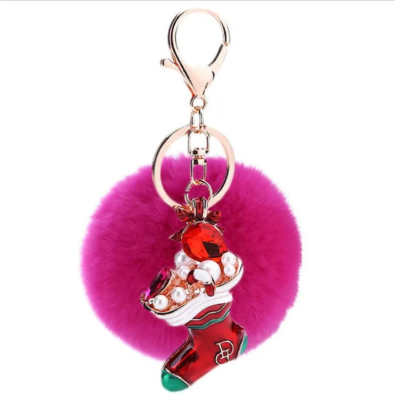 Брелок с подвеской из мягкого кроличьего меха|rabbit fur ball|fur ballquality keychains |