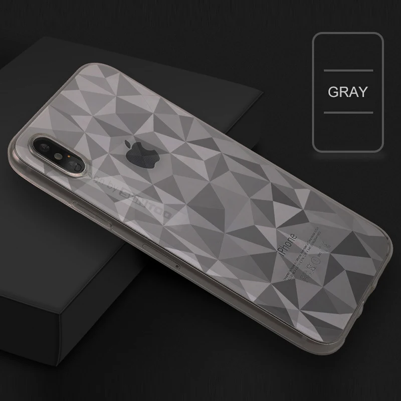 Новое поступление текстуры Алмазный чехол для iphone X Soft Phone Чехол роскошный ультра
