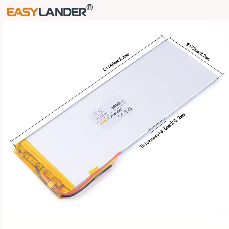 3 7 V 3600mAH 3572140 (полимерный литий ионный аккумулятор) для планшетных ПК PIPO AINOL Power bank
