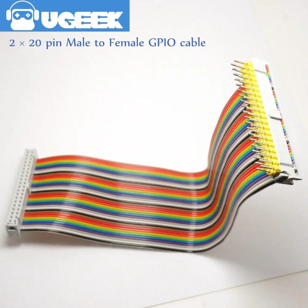 UGEEK 2*20 pin штекер гнездо GPIO кабель для Raspberry Pi A + B 3B 2B 4B zero 40pin Радужный | 20c|pin male|pin pinpins