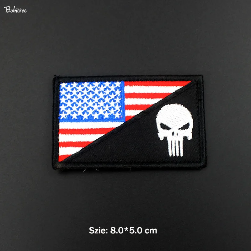 1 pcs 3D крюк петля Флаг США патчи военные значки вышитые Наклейки Аппликации для шляпы заплатки на рюкзак ткань украшения - Цвет: 1 pcs