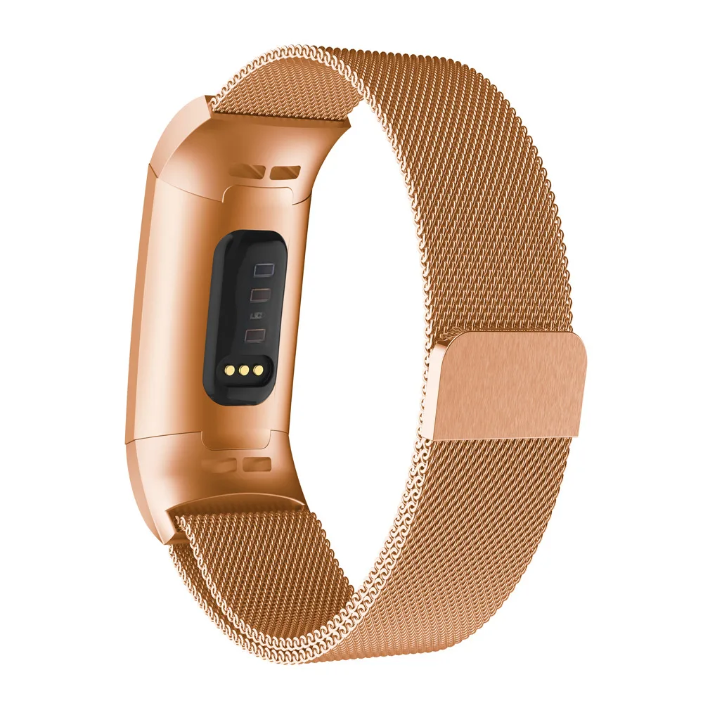 Для Fitbit Charge 3 Ремешки для наручных часов Ремешок умных браслет из нержавеющей