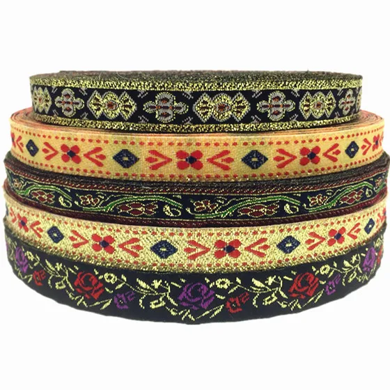 3 м/лот черная коричневая Золотая кружевная лента с цветами аксессуары для одежды