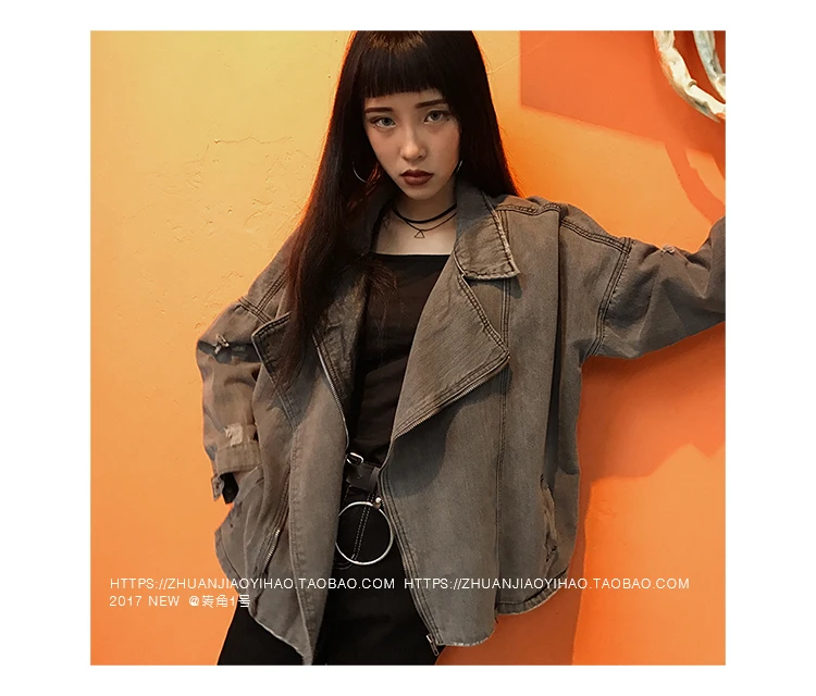 Джинсовая куртка 2018 Демисезонный Для женщин Bf basiccaot с длинным рукавом Свободные