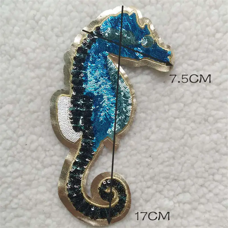 Морская лошадка патч с животным рисунком искусственная вышивка одежды джинсов