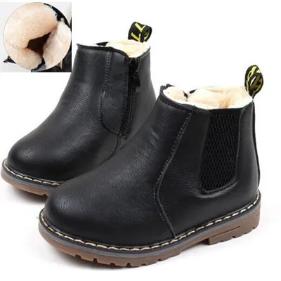 Black winter MHYONS/; сезон осень-зима; Новинка; удобные ботинки для девочек в стиле ретро; Кожаные Ботинки Martin для мальчиков; детские ботинки; детская обувь в английском стиле; ZX 532 - Цвет: Black winter
